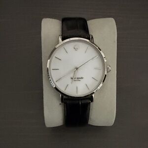 Kate Spade Women's Watch with Black Strap and Silver Case